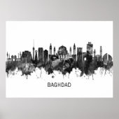 Baghdad Irak Skyline BW Poster (Voorkant)