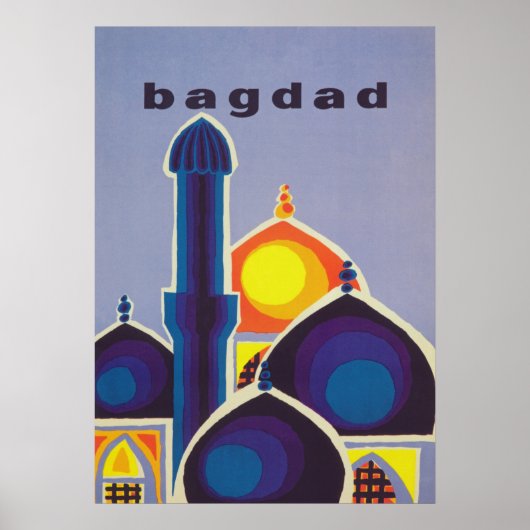 Baghdad Retro Vintage Travel Poster (Voorkant)