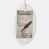 Baghead gitaar kerstboomversiering keramisch ornament (Rechts)