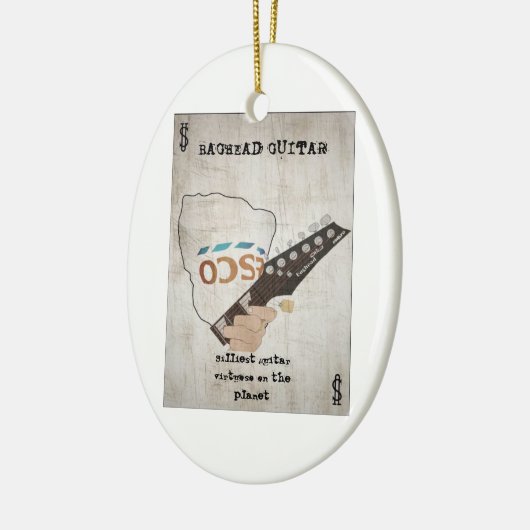 Baghead gitaar kerstboomversiering keramisch ornament (Links)