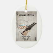 Baghead gitaar kerstboomversiering keramisch ornament (Voorkant)