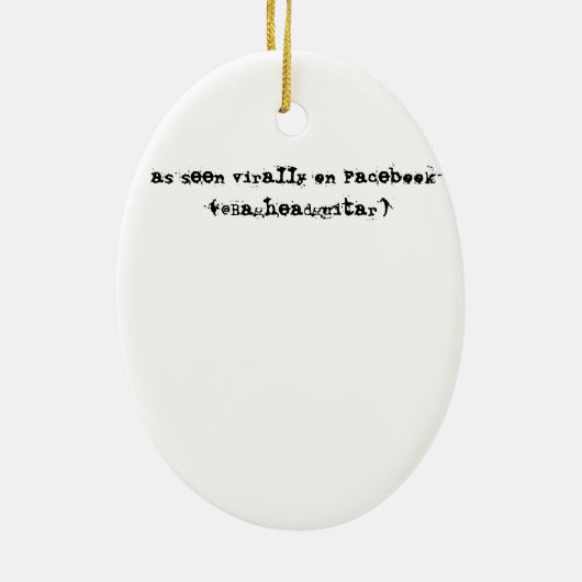 Baghead gitaar kerstboomversiering keramisch ornament (Achterkant)