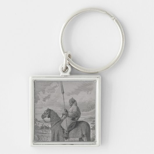 Baghirmi-trooper in een gevilde wapenrusting sleutelhanger (Voorkant)