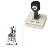 Baglama op Stoel Rubber Stempel (Gestempeld)