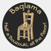Baglama, voorzitter ronde sticker (Voorkant)