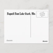 Bagnell Dam Lake Ozark, Mo Briefkaart (Achterkant)