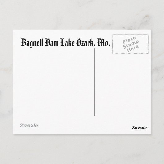 Bagnell Dam Lake Ozark, Mo Briefkaart (Achterkant)