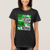 Bagpipe Bagpipes Eat Sleep Blow Repeat T-shirt (Voorkant)