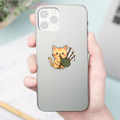 Bagpipe Cat Fun Design Sticker (Telefoon)