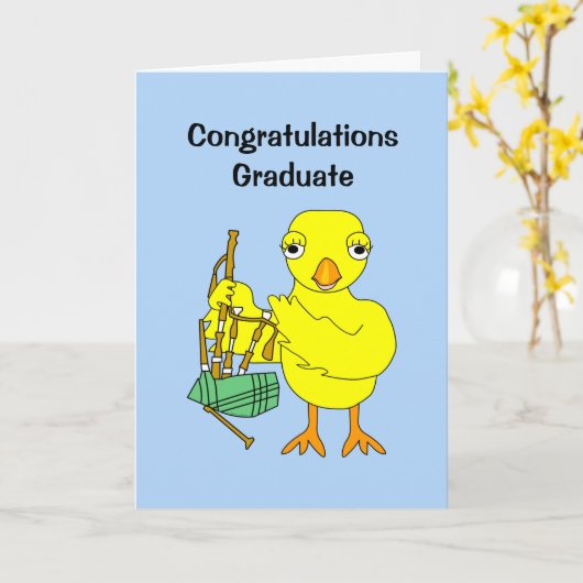 Bagpipe Chick Kaart (Gele Bloem)