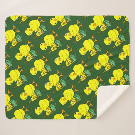 Bagpipe Chick Sherpa Deken (Voorkant (horizontaal))