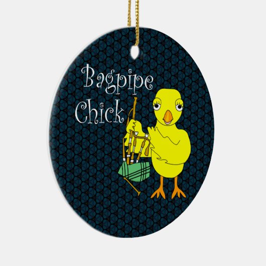 Bagpipe Chick Tekst Keramisch Ornament (Rechts)
