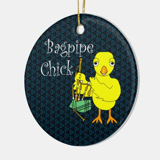 Bagpipe Chick Tekst Keramisch Ornament (Links)