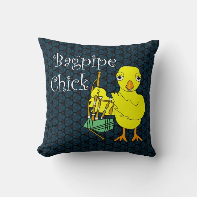 Bagpipe Chick Tekst Kussen (Voorkant)