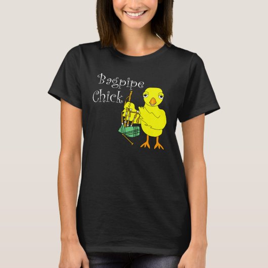 Bagpipe Chick Tekst T-shirt (Voorkant)