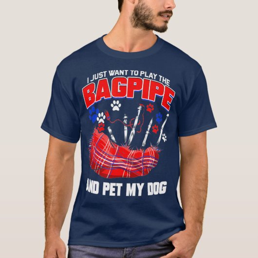 Bagpipe Dog Owner Muscian Bagpiper Gift T-shirt (Voorkant)