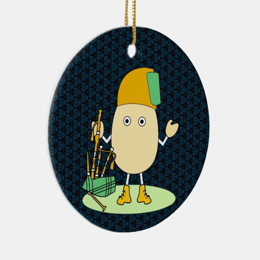 Bagpipe Egghead Keramisch Ornament (Rechts)