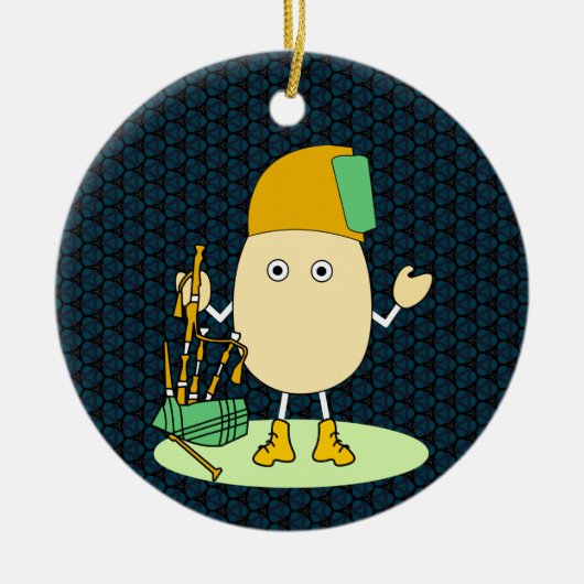 Bagpipe Egghead Keramisch Ornament (Voorkant)