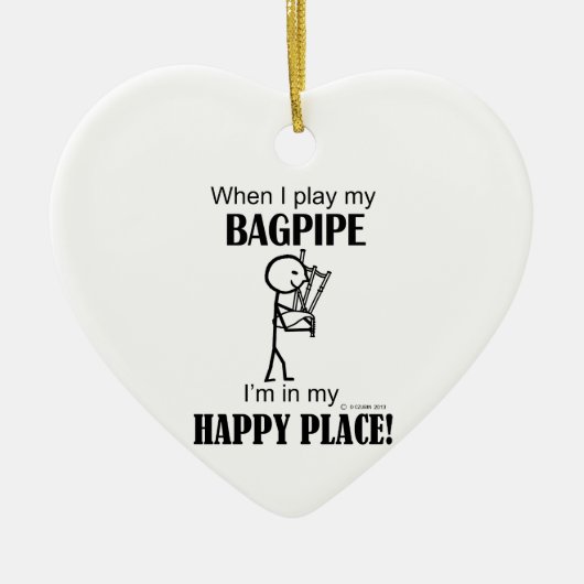 Bagpipe Happy Place Keramisch Ornament (Voorkant)