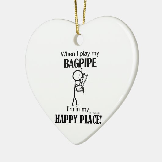Bagpipe Happy Place Keramisch Ornament (Links)