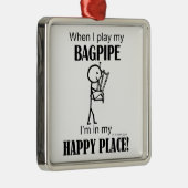 Bagpipe Happy Place Metalen Ornament (Rechts)