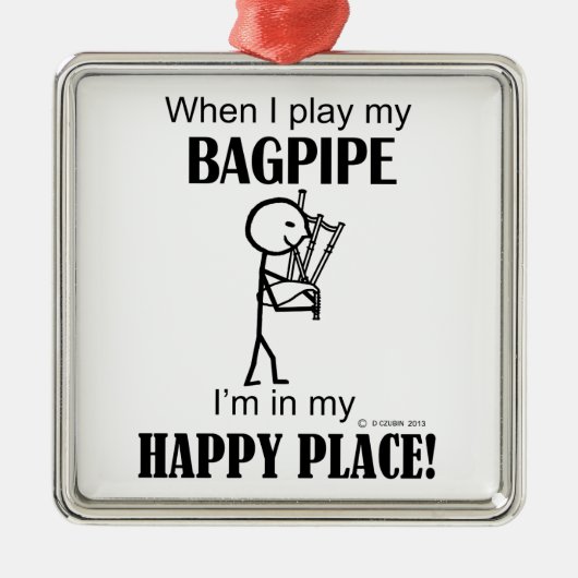Bagpipe Happy Place Metalen Ornament (Voorkant)