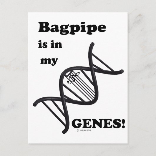 Bagpipe is in mijn genen briefkaart (Voorkant)