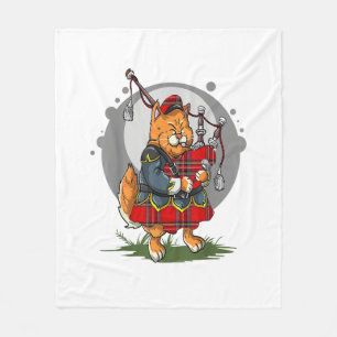 Bagpipe Kat Spelen Bagpipes Schotse muziek Kitten Fleece Deken