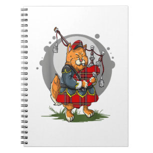 Bagpipe Kat Spelen Bagpipes Schotse muziek Kitten Notitieboek