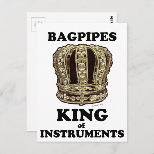 Bagpipe King of Instruments Briefkaart (Voorkant / Achterkant)