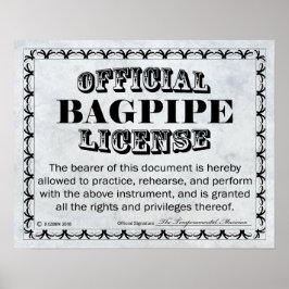 Bagpipe-licentie Poster