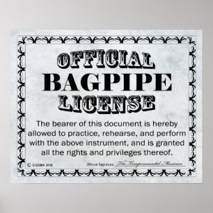 Bagpipe-licentie Poster