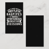 Bagpipe Mistakes Musical Instrument Loud Bagpiper Visitekaartje (Voorkant / Achterkant)