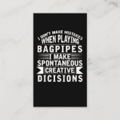 Bagpipe Mistakes Musical Instrument Loud Bagpiper Visitekaartje (Voorkant)
