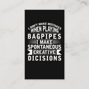 Bagpipe Mistakes Musical Instrument Loud Bagpiper Visitekaartje