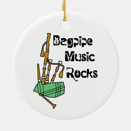 Bagpipe Music Rocks Keramisch Ornament (Achterkant)