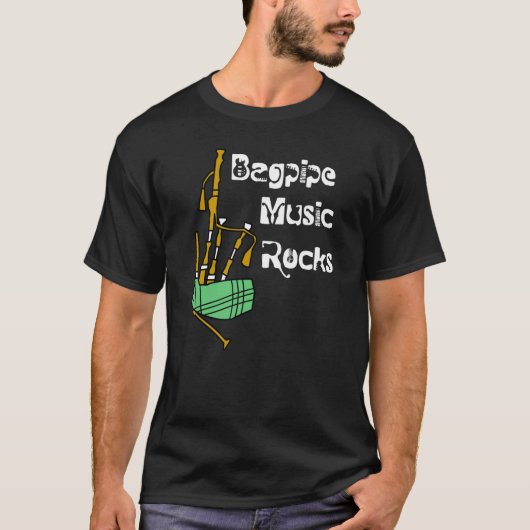 Bagpipe Music Rocks T-shirt (Voorkant)