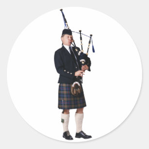 Bagpipe Musician Ronde Sticker
