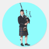 Bagpipe Musicus Ronde Sticker (Voorkant)