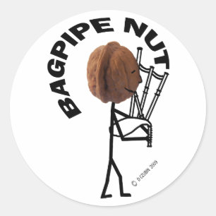 Bagpipe Nut Ronde Sticker
