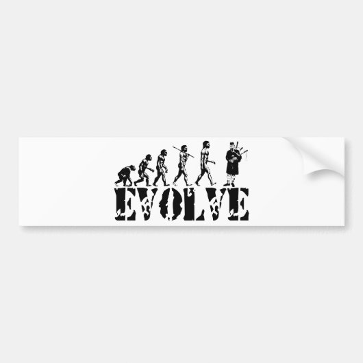 Bagpipe Pipers Bagpiper Musical Evolution Art Bumpersticker (Voorkant)