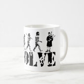 Bagpipe Pipers Bagpiper Musical Evolution Art Koffiemok (Voorkant rechts)