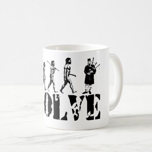 Bagpipe Pipers Bagpiper Musical Evolution Art Koffiemok (Voorkant rechts)