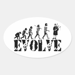 Bagpipe Pipers Bagpiper Musical Evolution Art Ovale Sticker