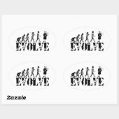 Bagpipe Pipers Bagpiper Musical Evolution Art Ovale Sticker (Vel)