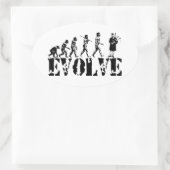 Bagpipe Pipers Bagpiper Musical Evolution Art Ovale Sticker (Tas)