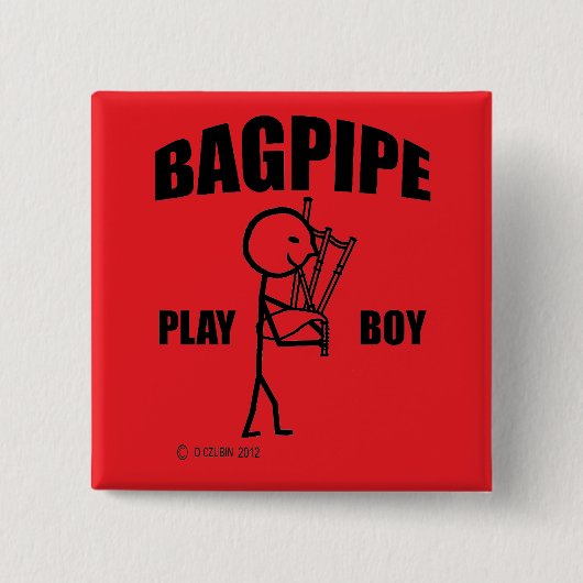 Bagpipe Play Boy Vierkante Button 5,1 Cm (Voorkant)