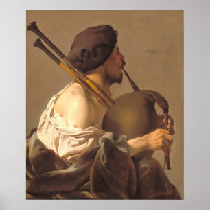 Bagpipe Player - H. ter Brugghen Fine Art Poster
