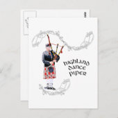 Bagpipe Player in Red Kilt Briefkaart (Voorkant / Achterkant)