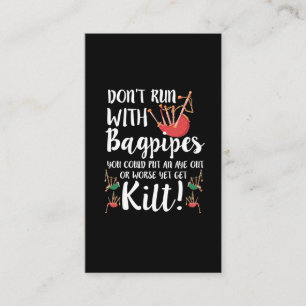 Bagpipe Quote Kilt Music Scotland Bagpiping Humor Visitekaartje